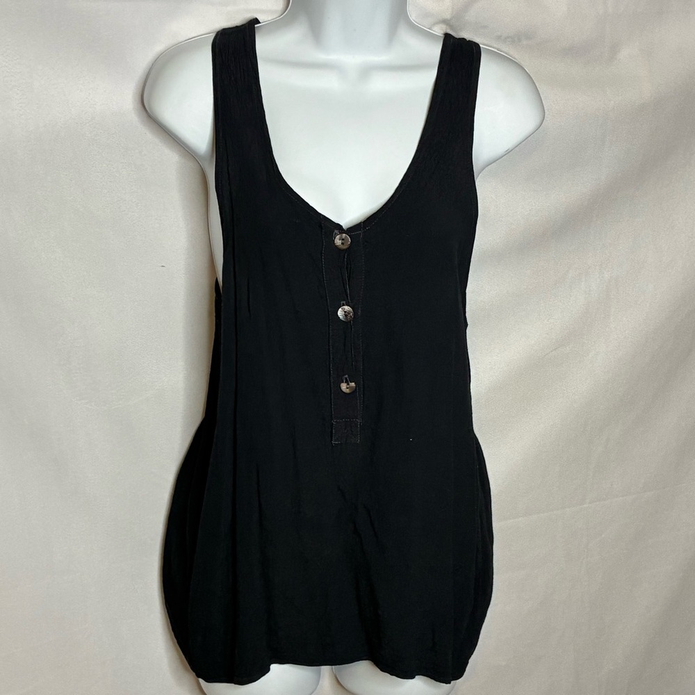 Vintage 80’s Ghost Black Button-Front Blouse size Medium